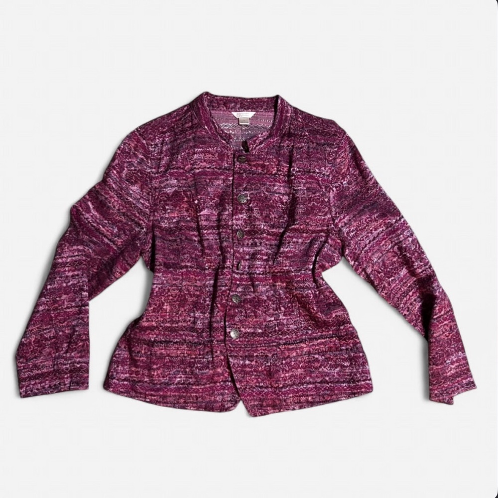 Vintage Chic, Retro, Classy Brocade Collar Shacket |Christopher & Banks